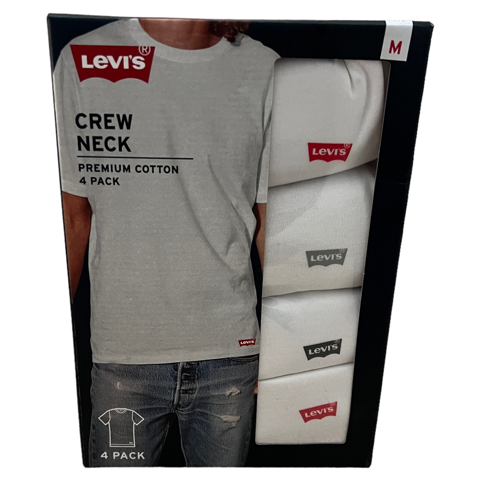 Levi’s Men&rsquo;s Premium Cotton Tank Top Size Medium 4 Pack White NEW 6HMTK401