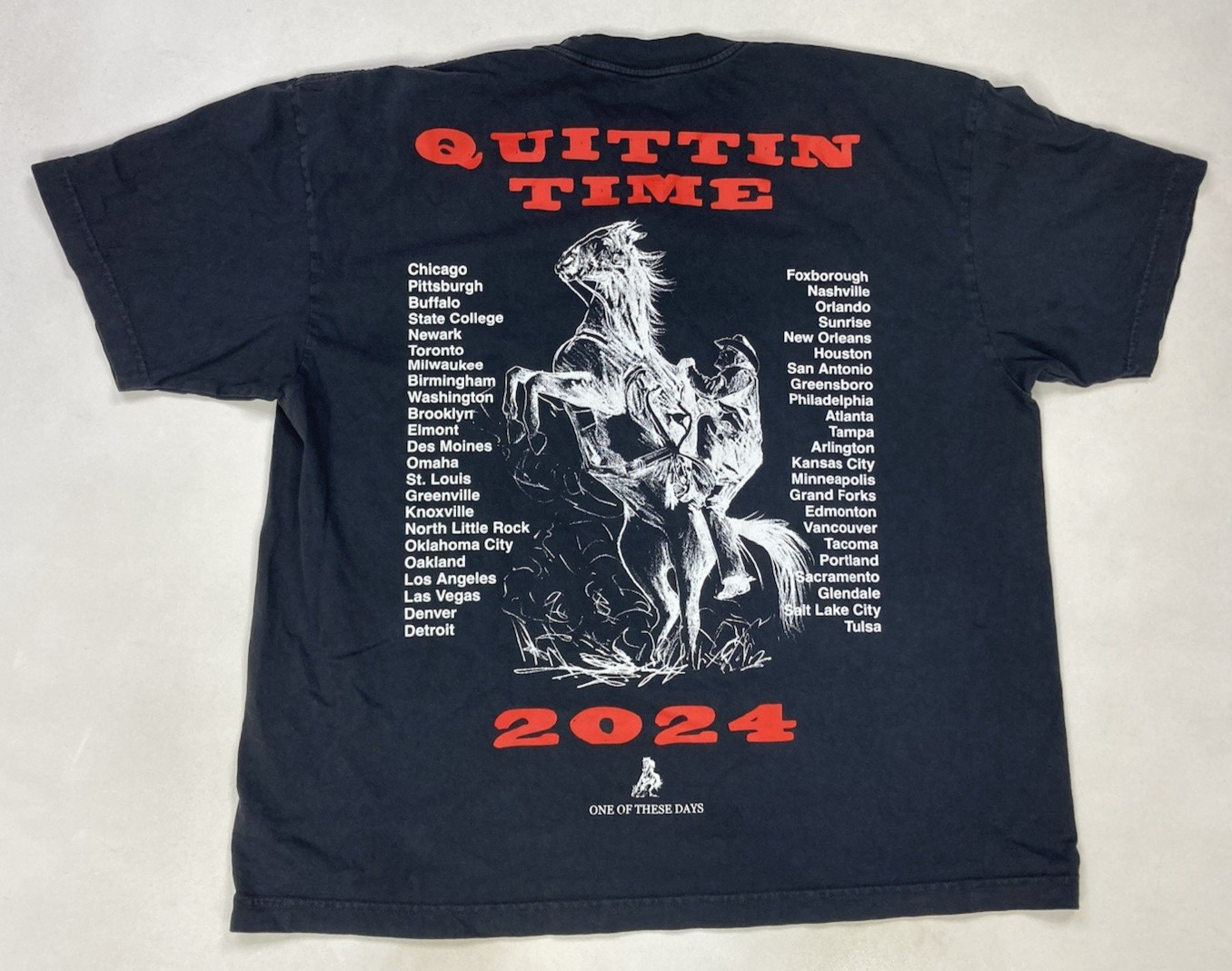 Zach Bryan Quittin Time Tour 2024 Graphic T-shirt Men XL Black Music