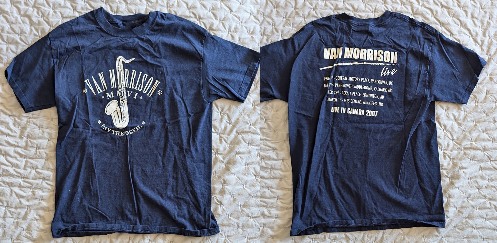 2 Sides Van Morrison 2007 Canadian Tour Shirt S-5XL Black Unisex 1V1172