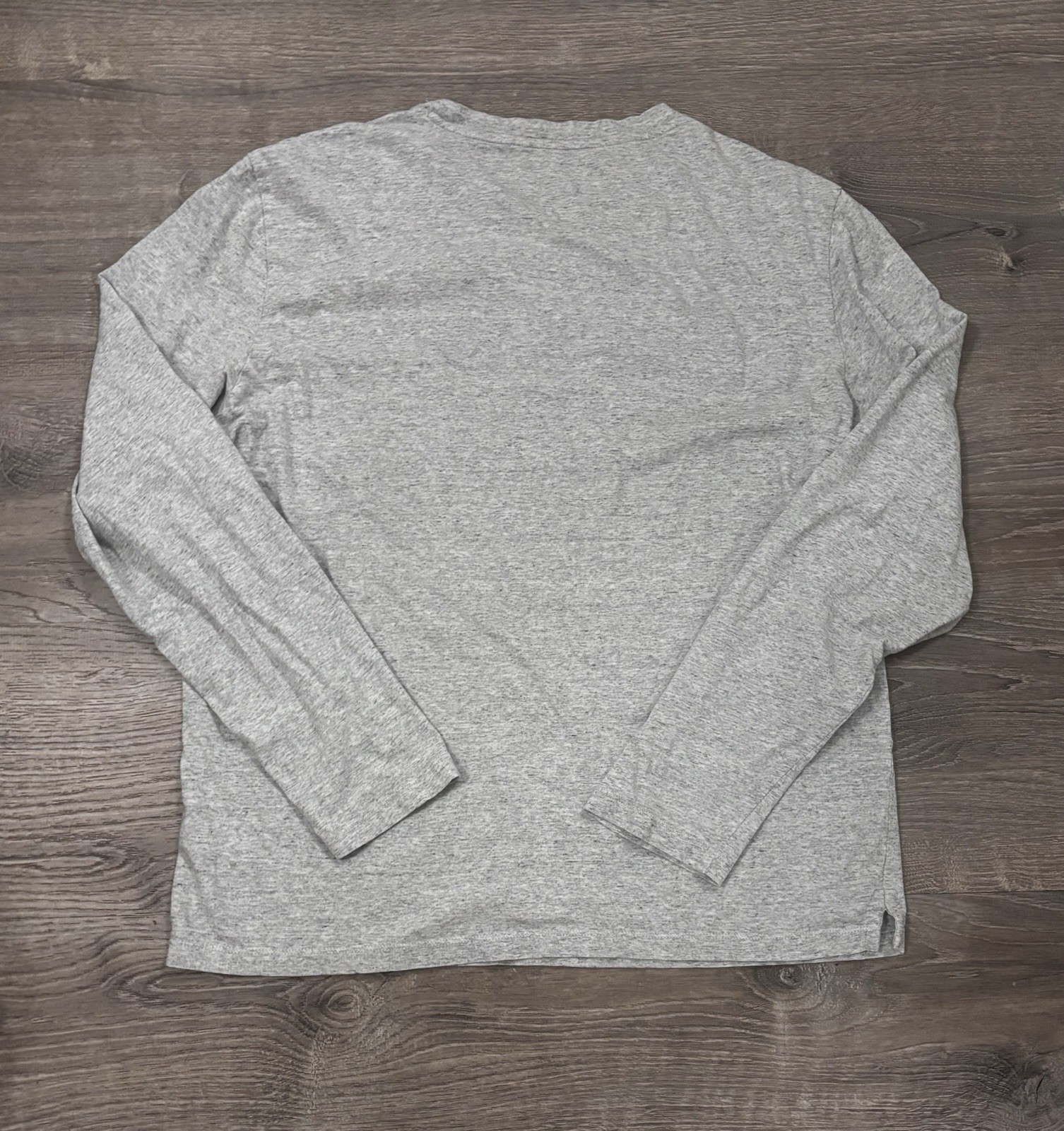 Club Monaco Men&rsquo;s Long Sleeve Crew Neck Pocket T-Shirt Marled Gray Cotton Size L