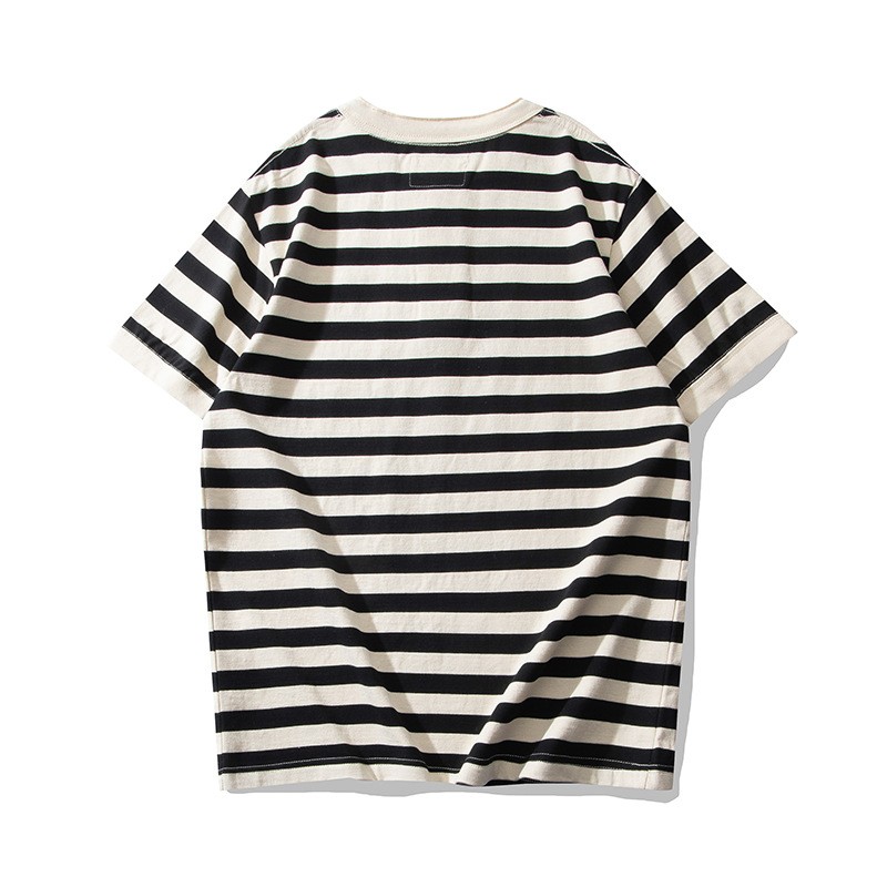 Mens Sailor&rsquo;s Shirt Striped T-Shirt Retro Classic Henry Short Sleeve Cotton TEE