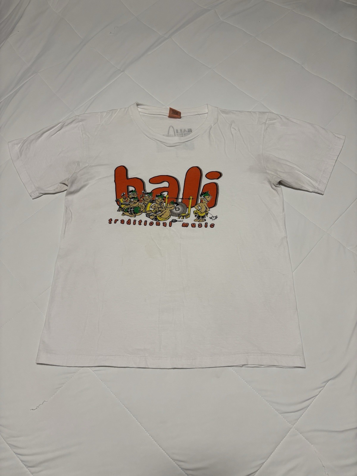 Vintage Bali Traditional Music Souvenir T-Shirt Size L Indonesia Travel Vacation