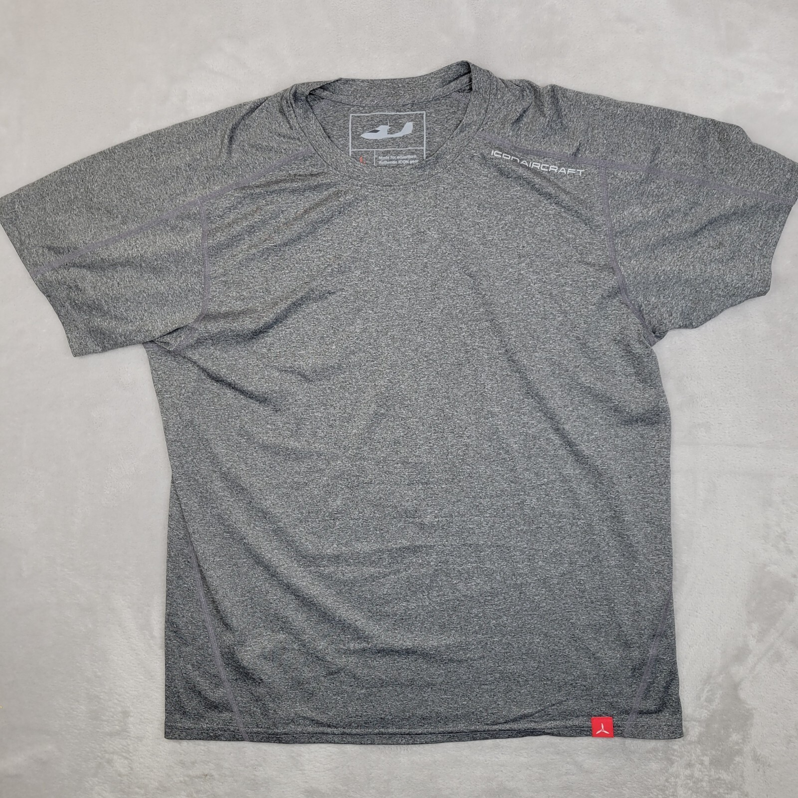Icon Aircraft Mens Large Grey Heather Performance Tactical Tech Gear Basic Adult