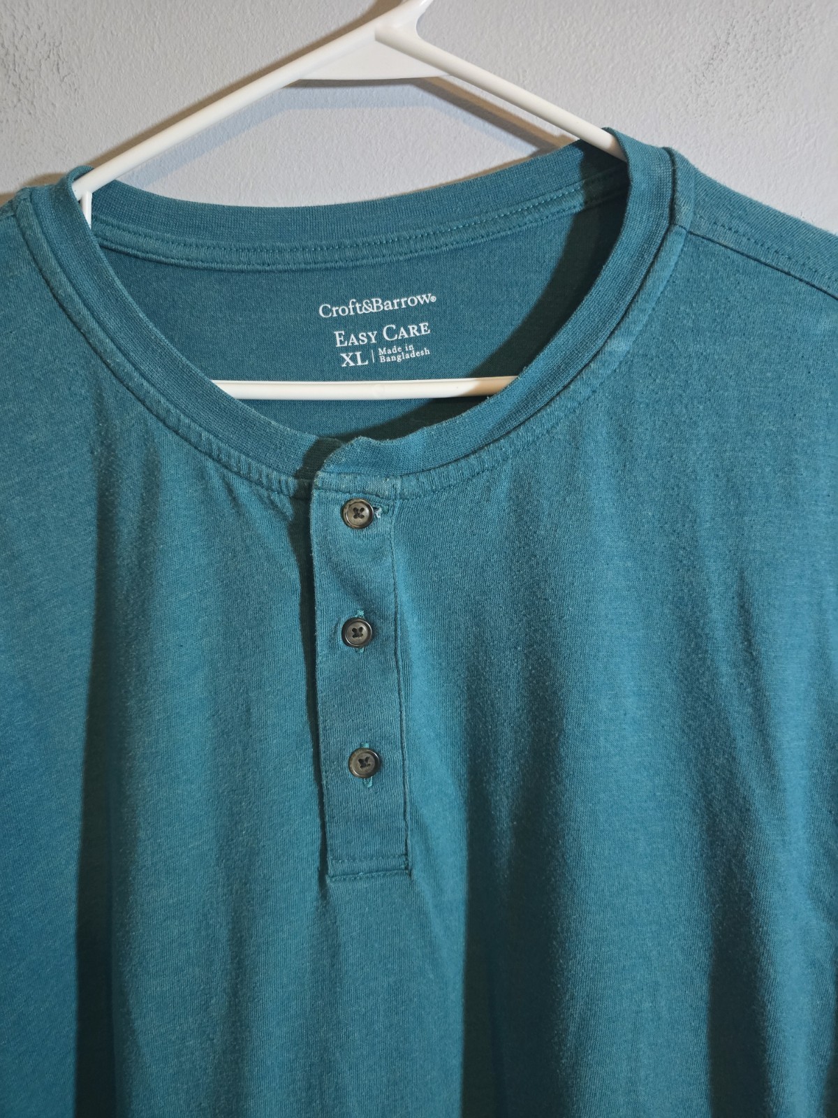 Croft&Barrow Men&rsquo;s Teal Green Easy Care Short Sleeve Tshirt Size XL
