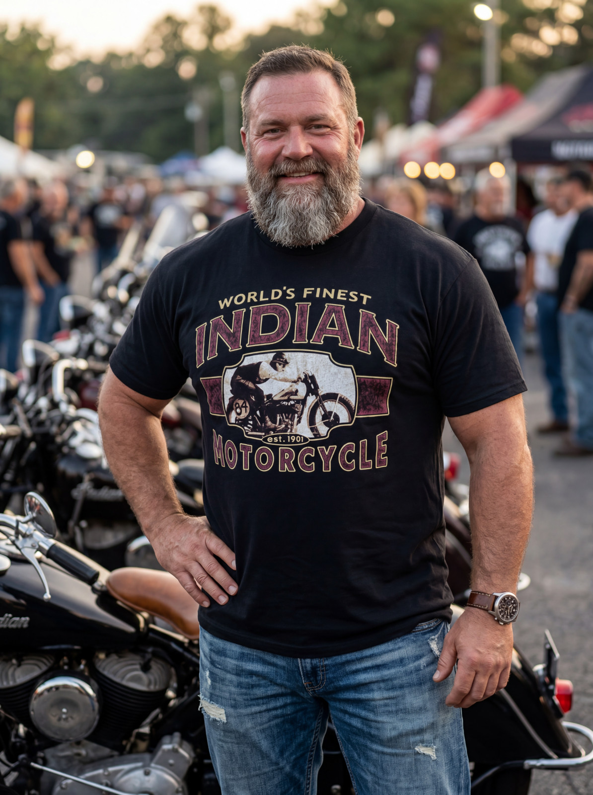 Vintage Indian Motorcycle T-Shirt, L/XL