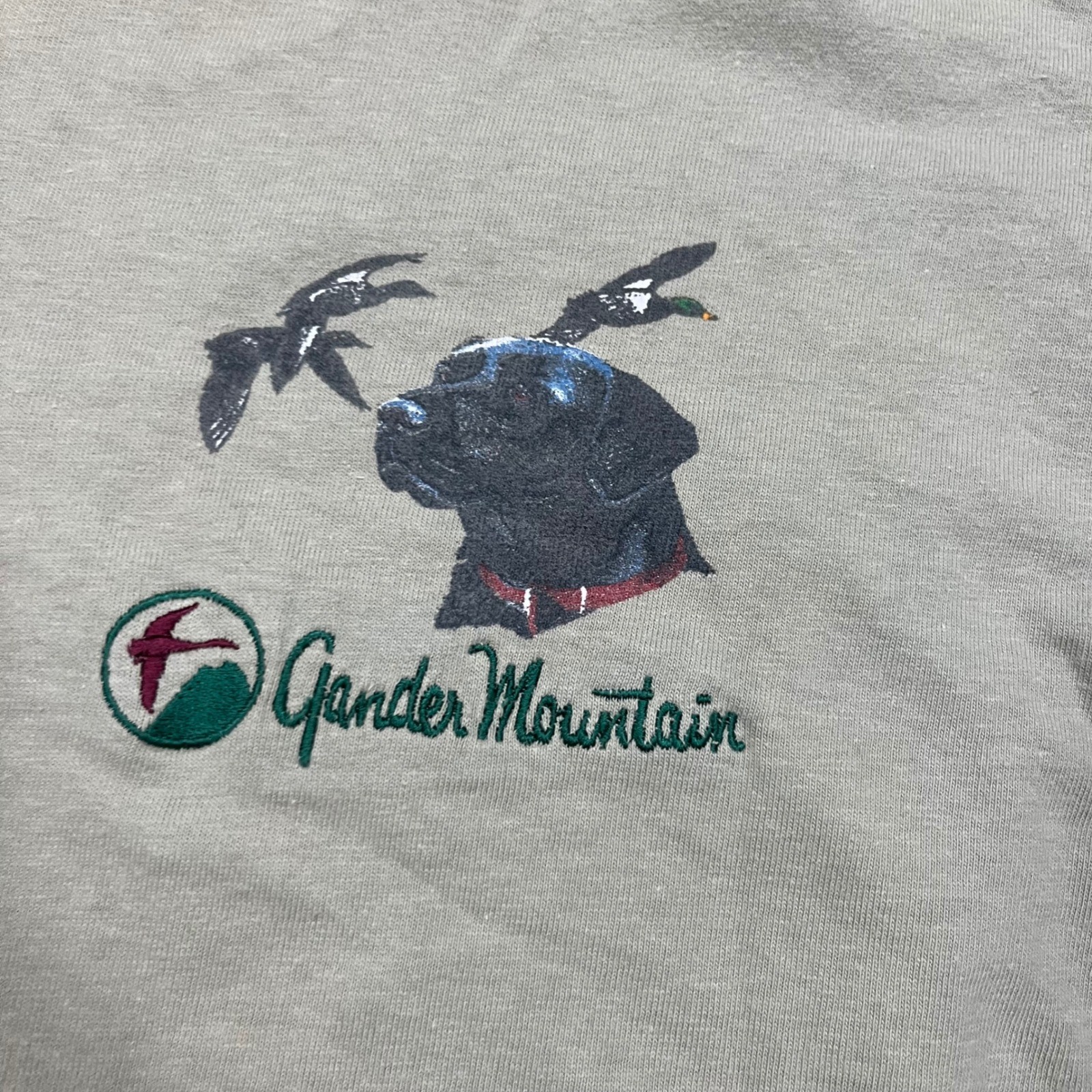 American Outdoorsman Gander Mountain Black Lab Ducks Long Sleeve Shirt XXL Tan