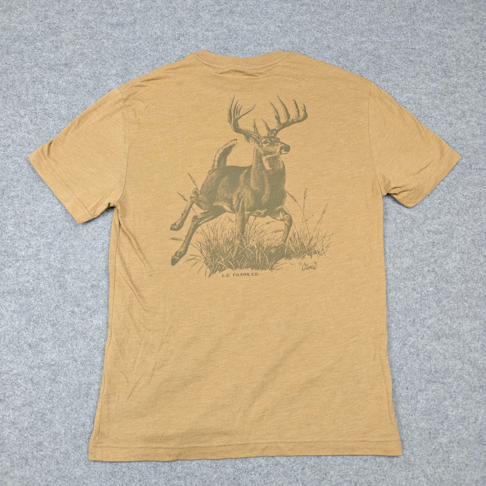 Filson Shirt Mens Small Brown Deer Buck Graphic Tee Hunting Outdoor Camp