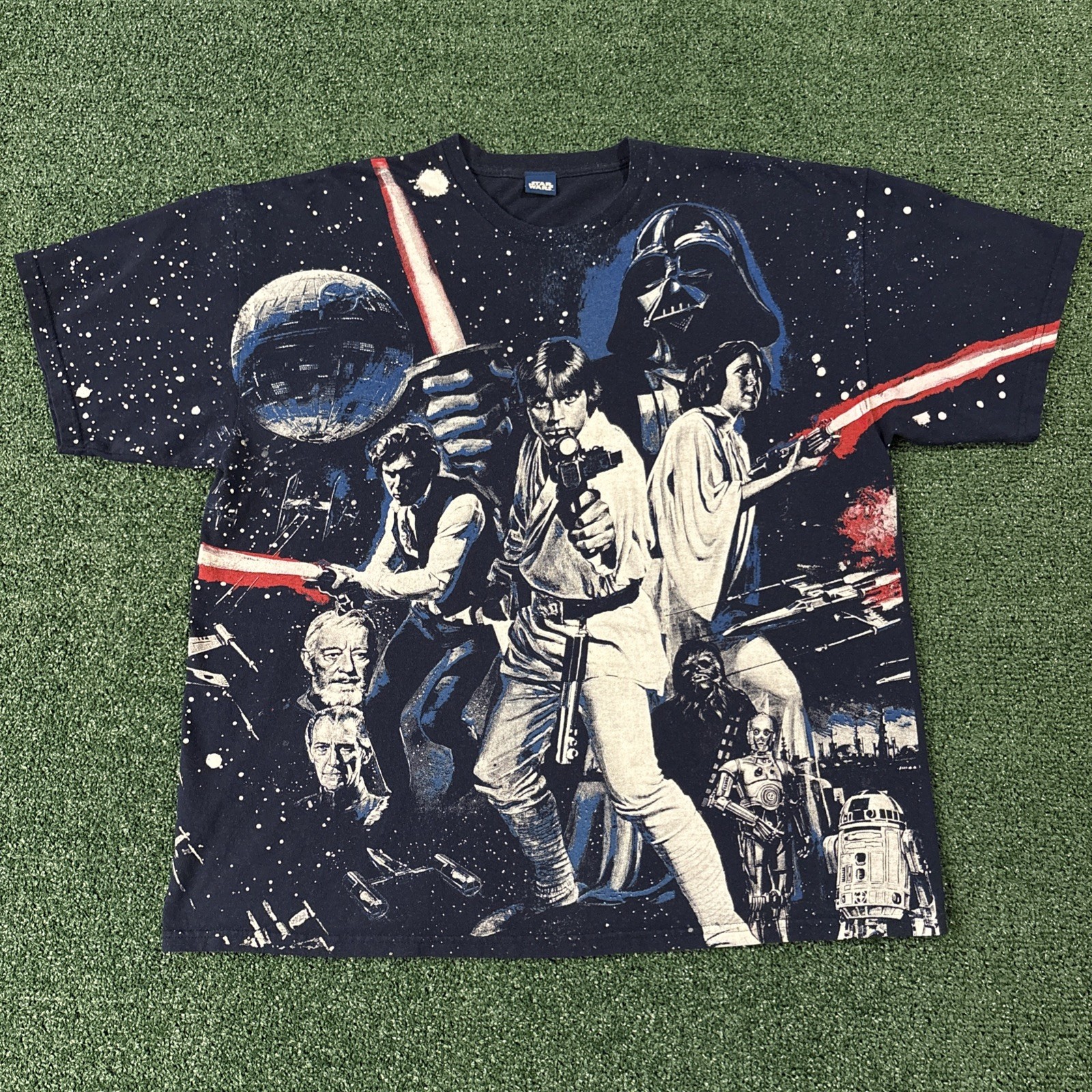 Star Wars Episode 4 Short Sleeve T Shirt Size 2XL Blue All Over Print AOP