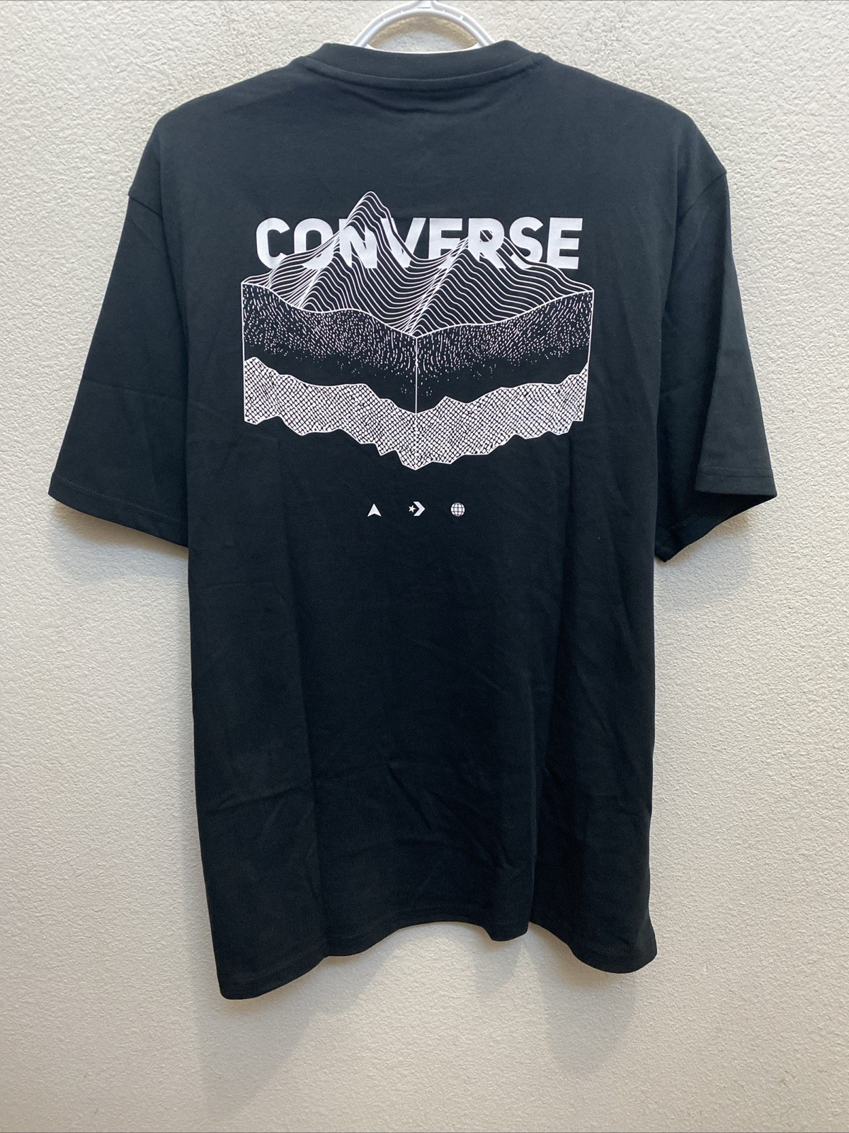 NEW Converse Large Black Crew Neck T-Shirt NWT Logo Tee $35
