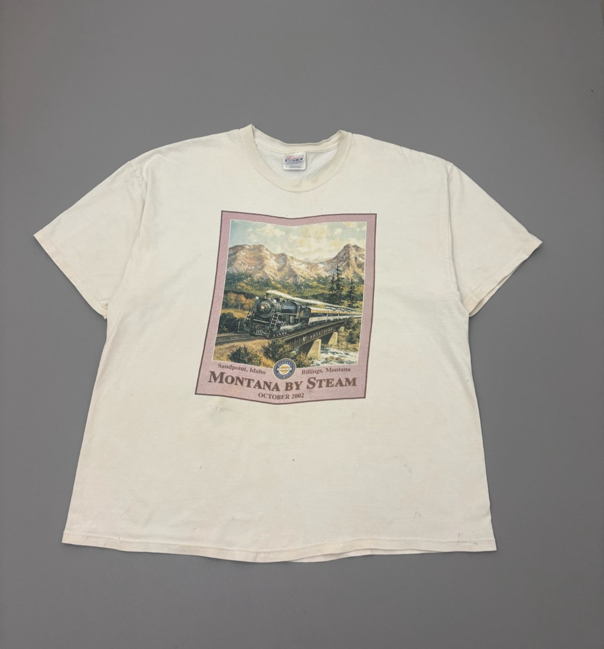 Vintage 90s Montana By Steam Train T Shirt Mens Hanes Beefy XL Outdoor