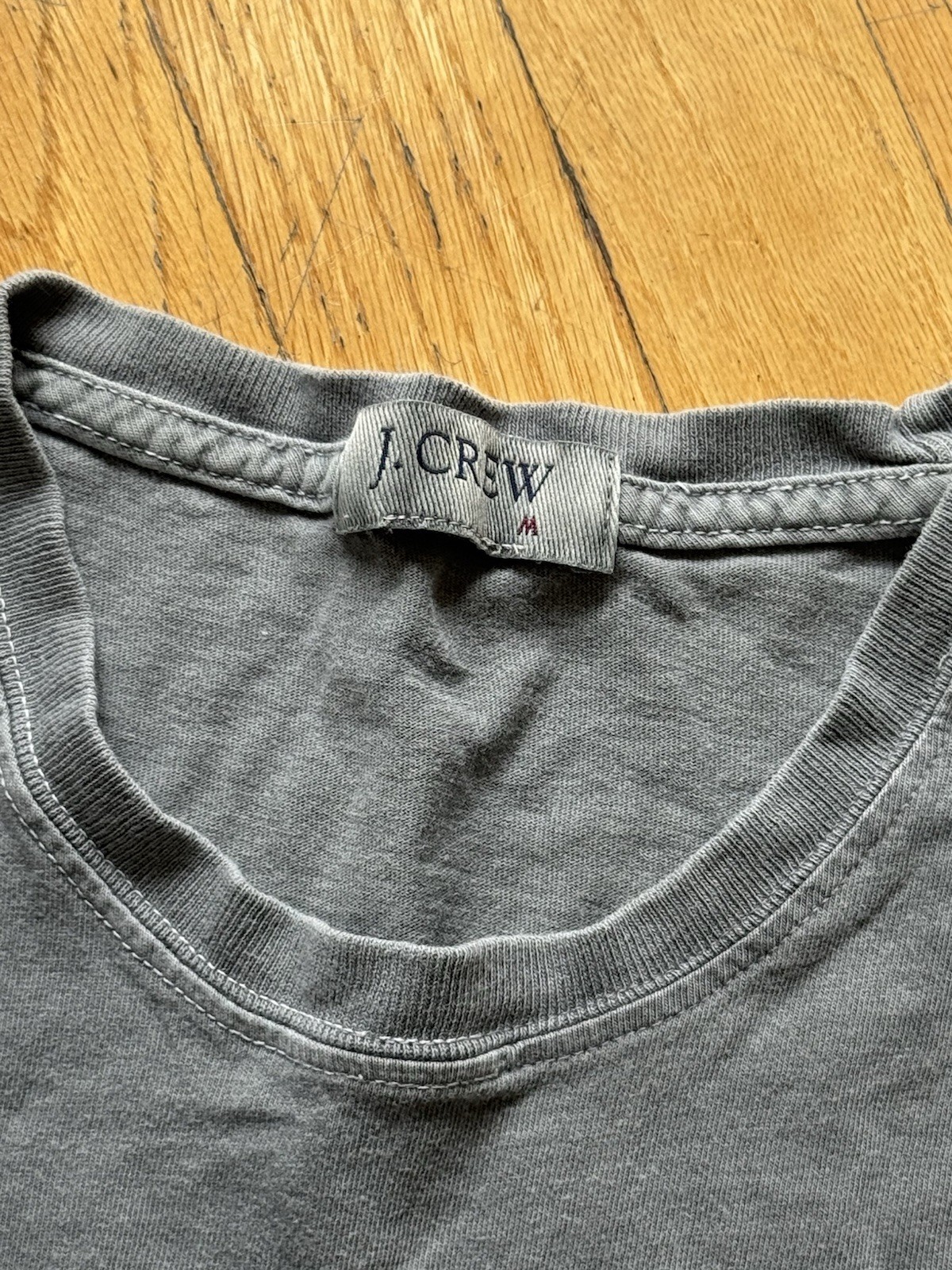 J.CREW Men&rsquo;s Gray Solid Crew Neck Short Sleeve T-Shirt Size M Regular