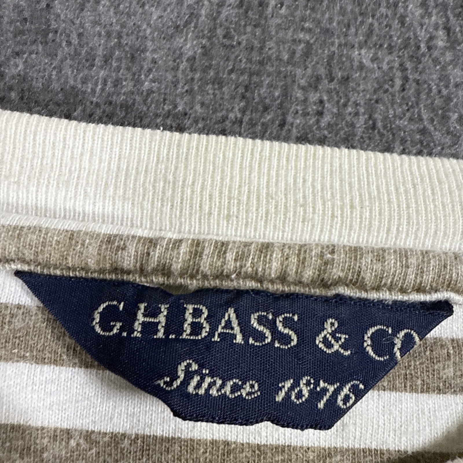 G.H. Bass & Co. Shirt Mens Large Striped Crew Neck Comfortable Casual Top VTG
