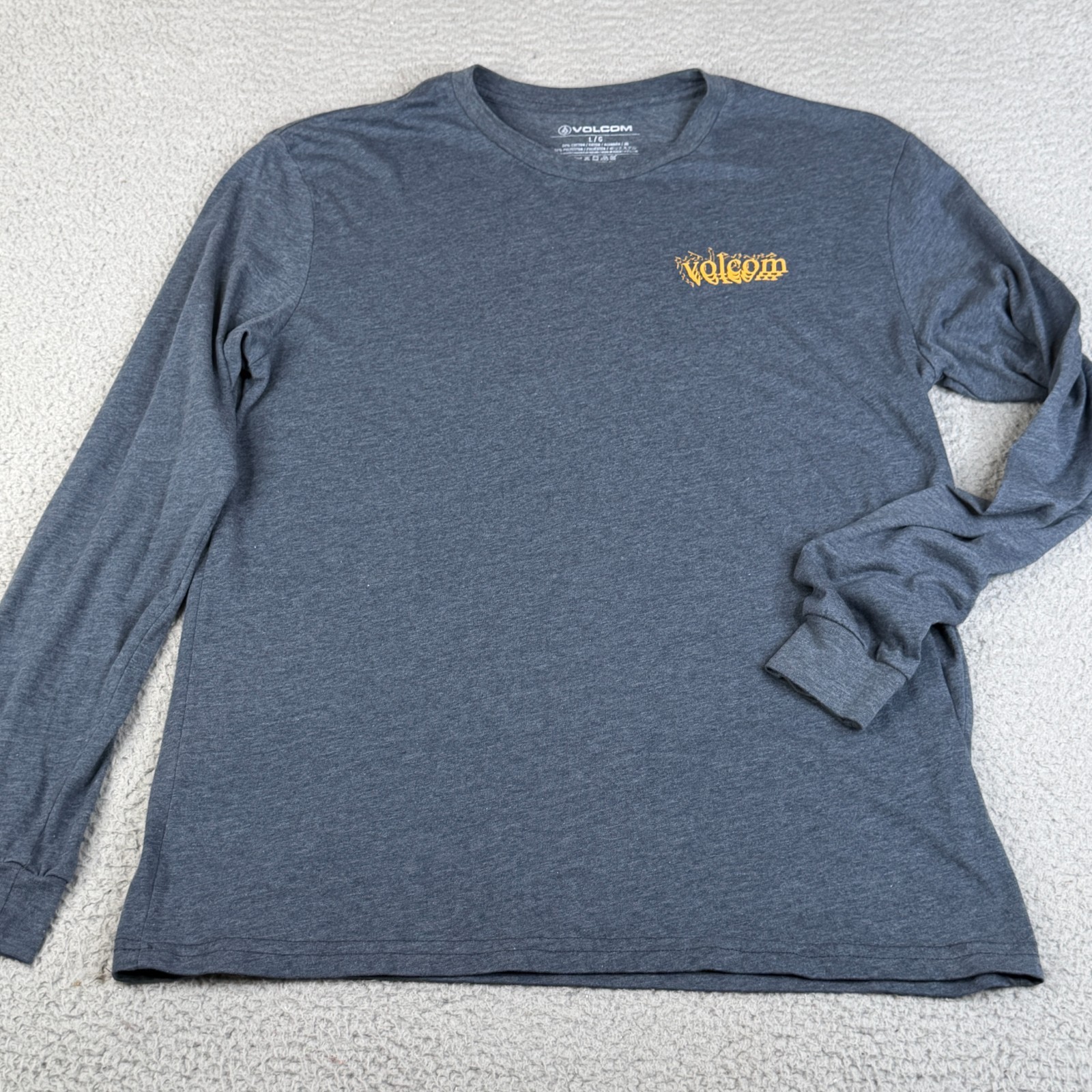 Volcom Graphic T Shirt Mens L Gray Graphic Skate Surf Streetwear Logo Y2K Style