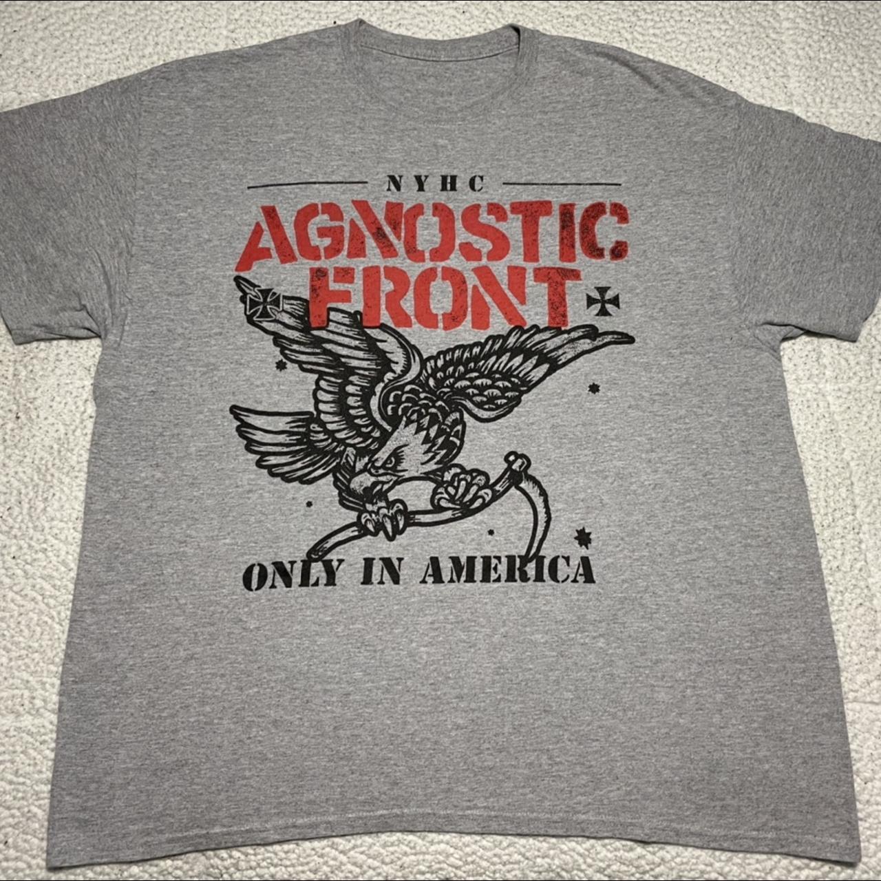 Agnostic Front “Only in America” Sport Grey T shirt Heavy cotton NH18304