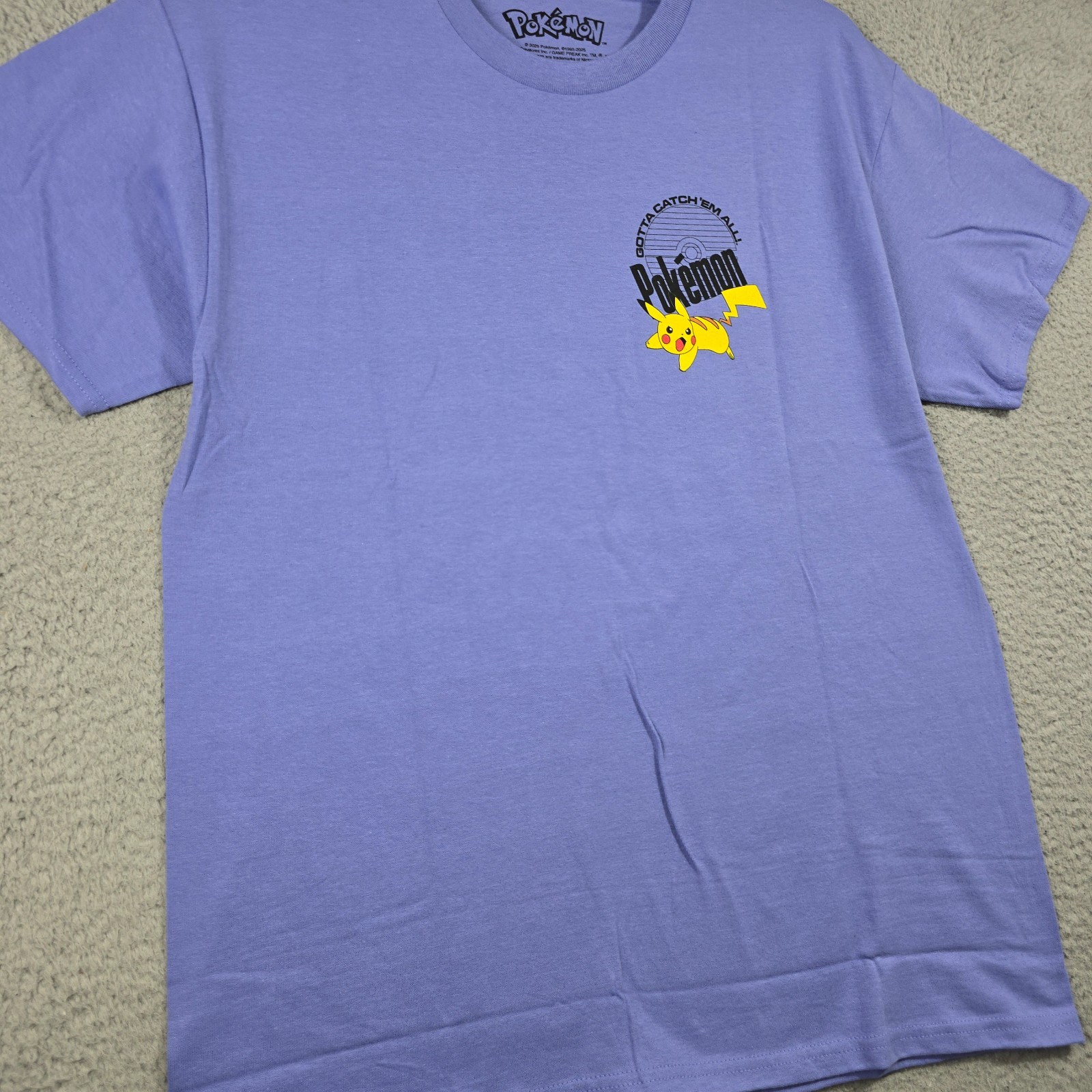 Pokémon Pikachu Shirt Mens Large Comic Con Purple Ghost Japanese Cards Anime 90s