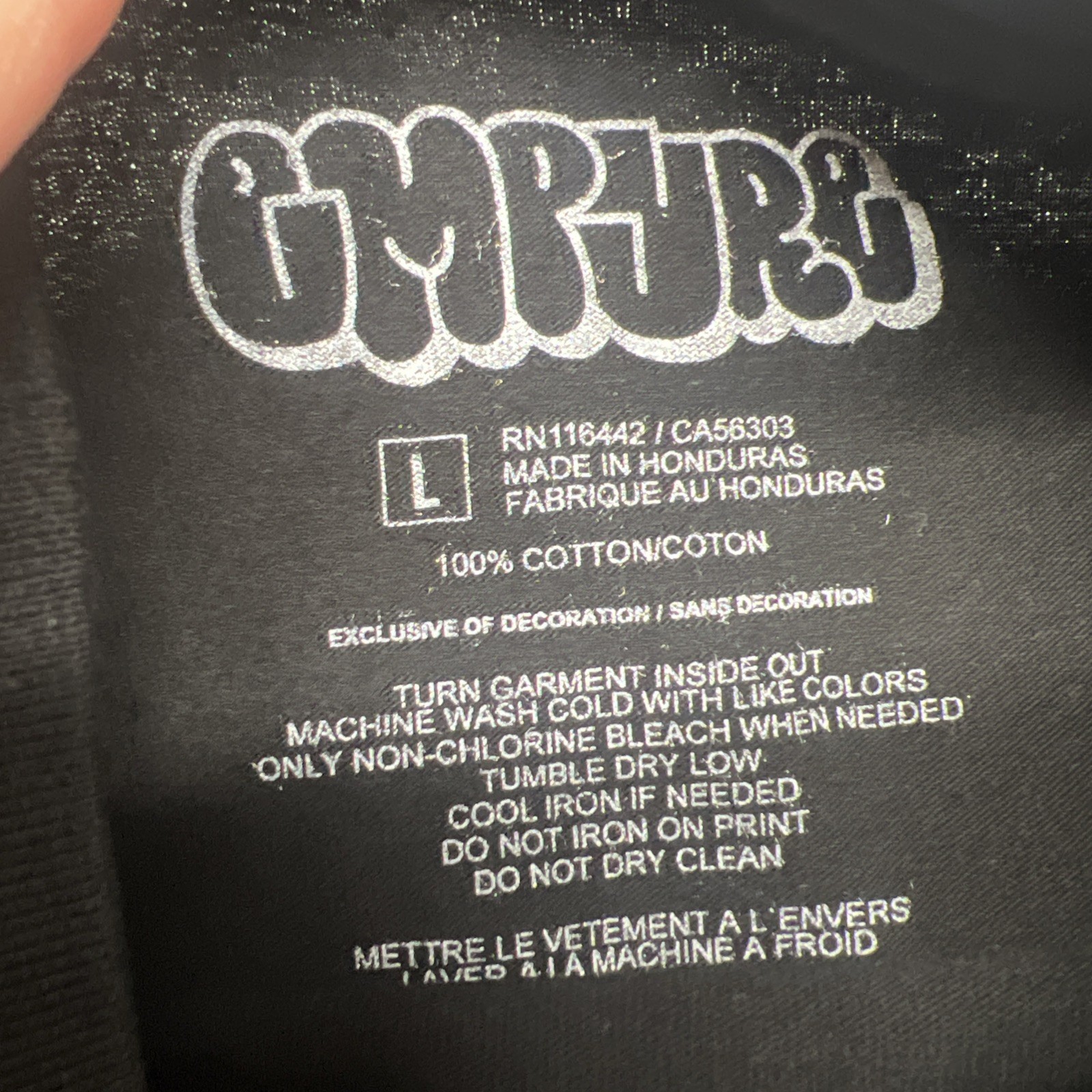 Empyre Tee Shirt Graffiti Embroidered Logo Black Crewneck NWOT Large Skater