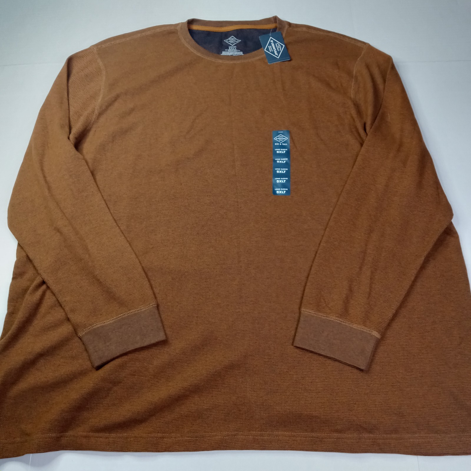 St. John&rsquo;s Bay Long Sleeve Waffle Knit Thermal Shirt Men&rsquo;s Size 5XLT Monk Brown