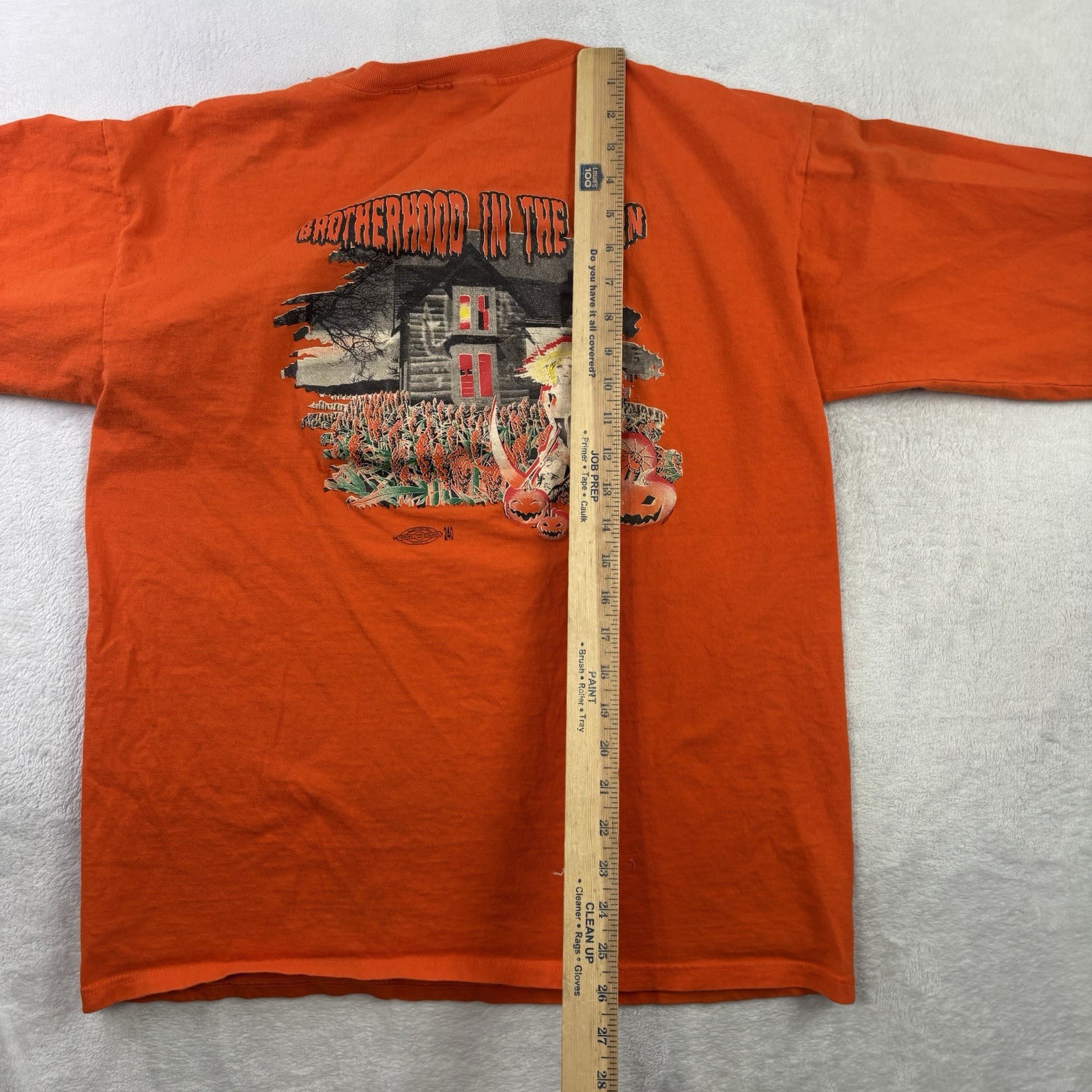 IBEW 2016 Halloween Bash Iowa Orange Long Sleeve Graphic Shirt Men&rsquo;s LG Horror