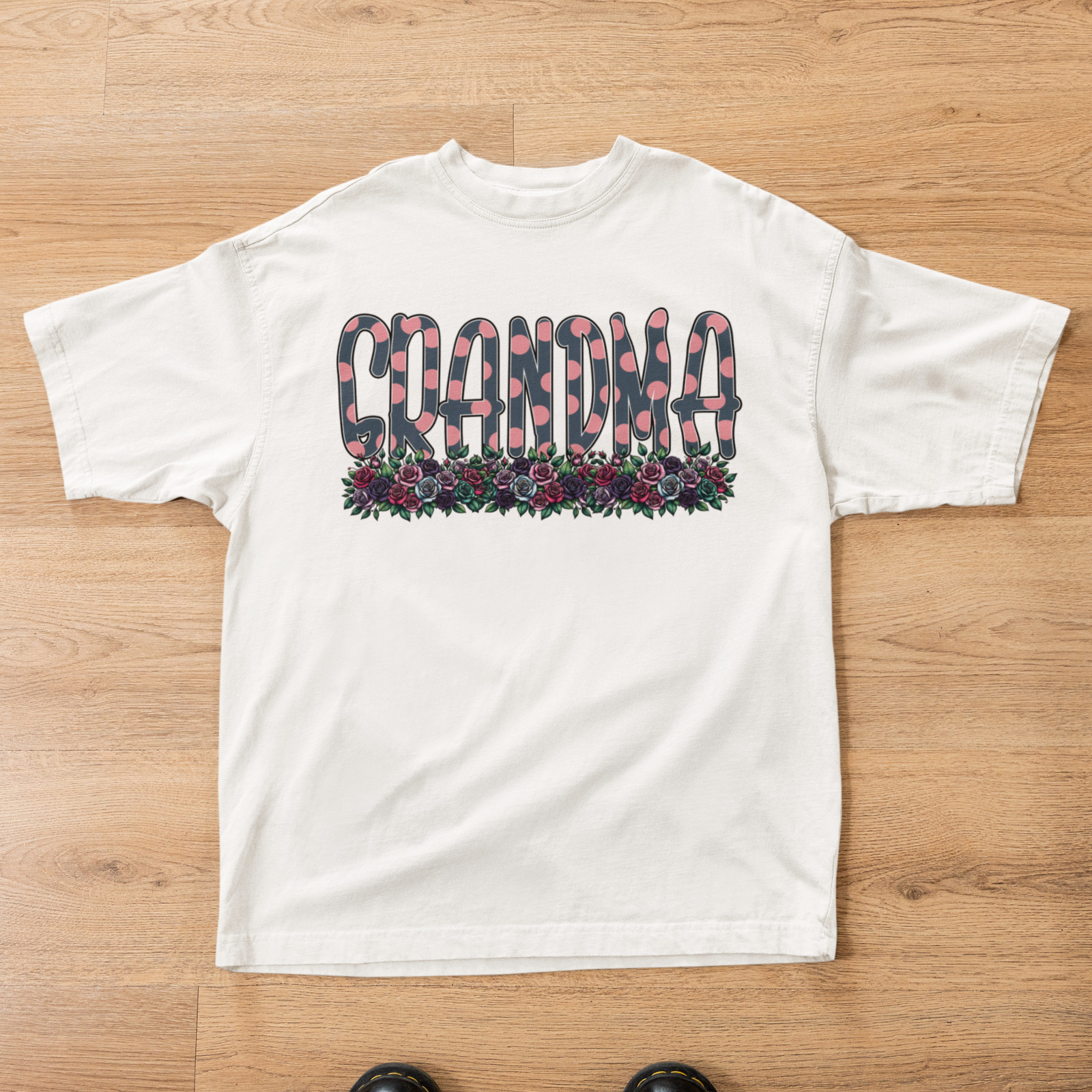 Grandma Polka Dot Floral Shirt | Rose Grandma Tee Gift for Grandma