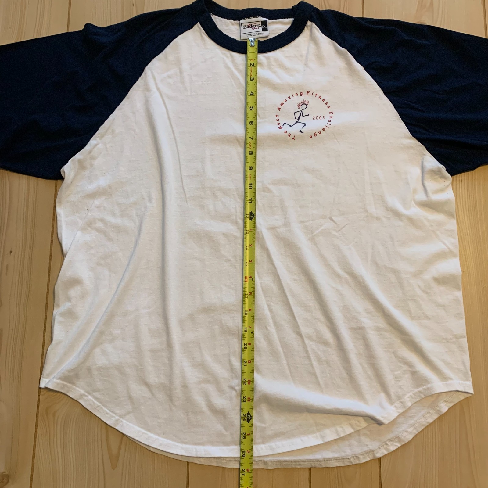 Vintage Badger Sport Most Amazing Fitness Challenge 2003 1/2 Sleeve Shirt XXL