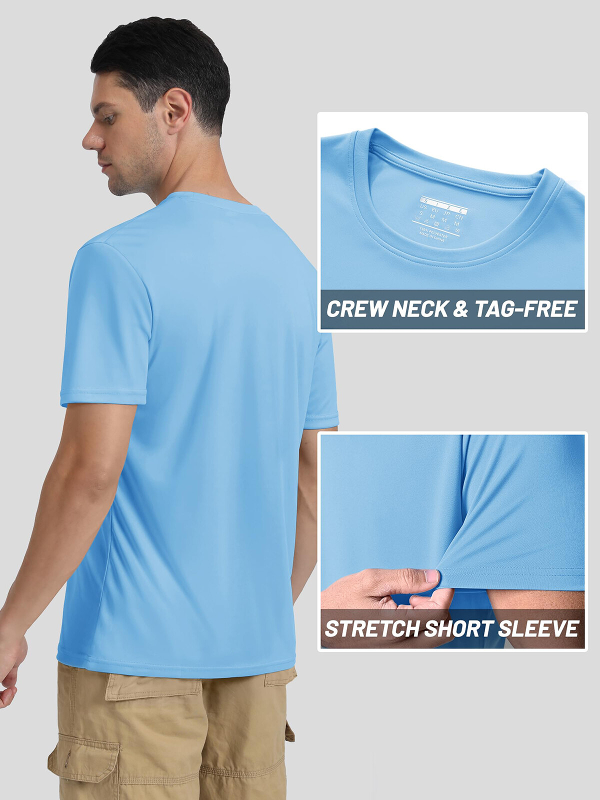 Men&rsquo;s UPF50+ Short Sleeve Fishing Shirts Skin Protection Swim Shirts Casual Tops