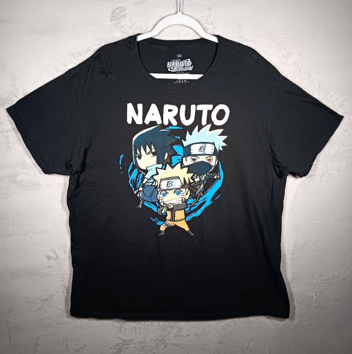 Ripple Junction Naruto Shippuden Men&rsquo;s 2X Black Graphic Crew Neck T-Shirt