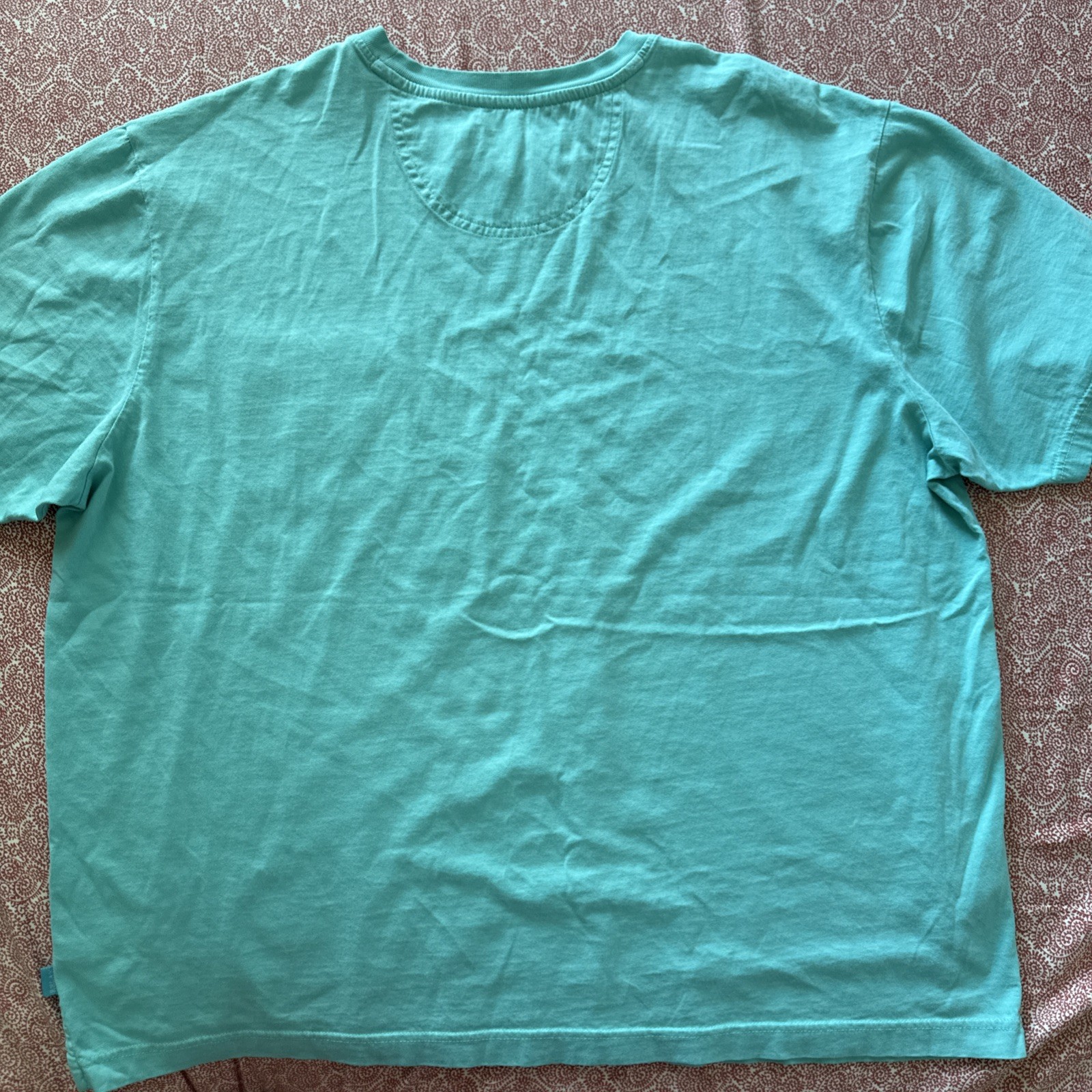 Tommy Bahama T Shirt Mens Medium Relax Pocket Tee Cotton Teal Blue Marlin Logo