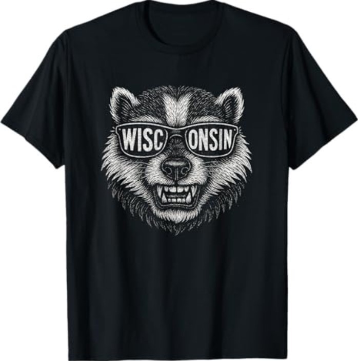 Wisconsin Retro Art Celebrate The Badger State of Wisconsin T-Shirt