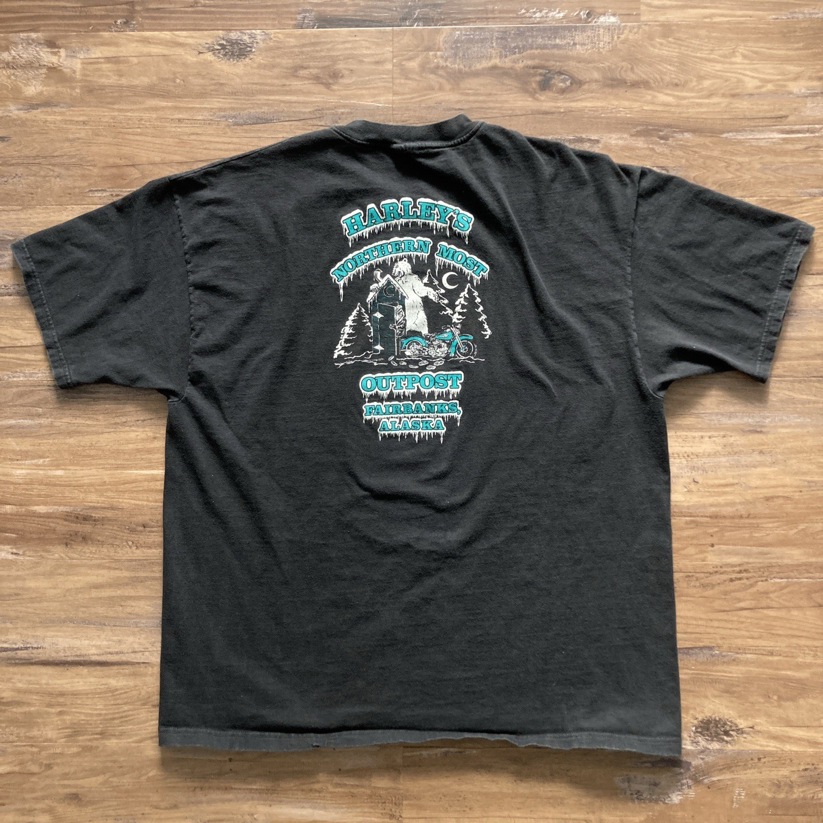 Vintage Harley Davidson Fairbanks Northern Most Outpost T-Shirt Men&rsquo;s XL 90s