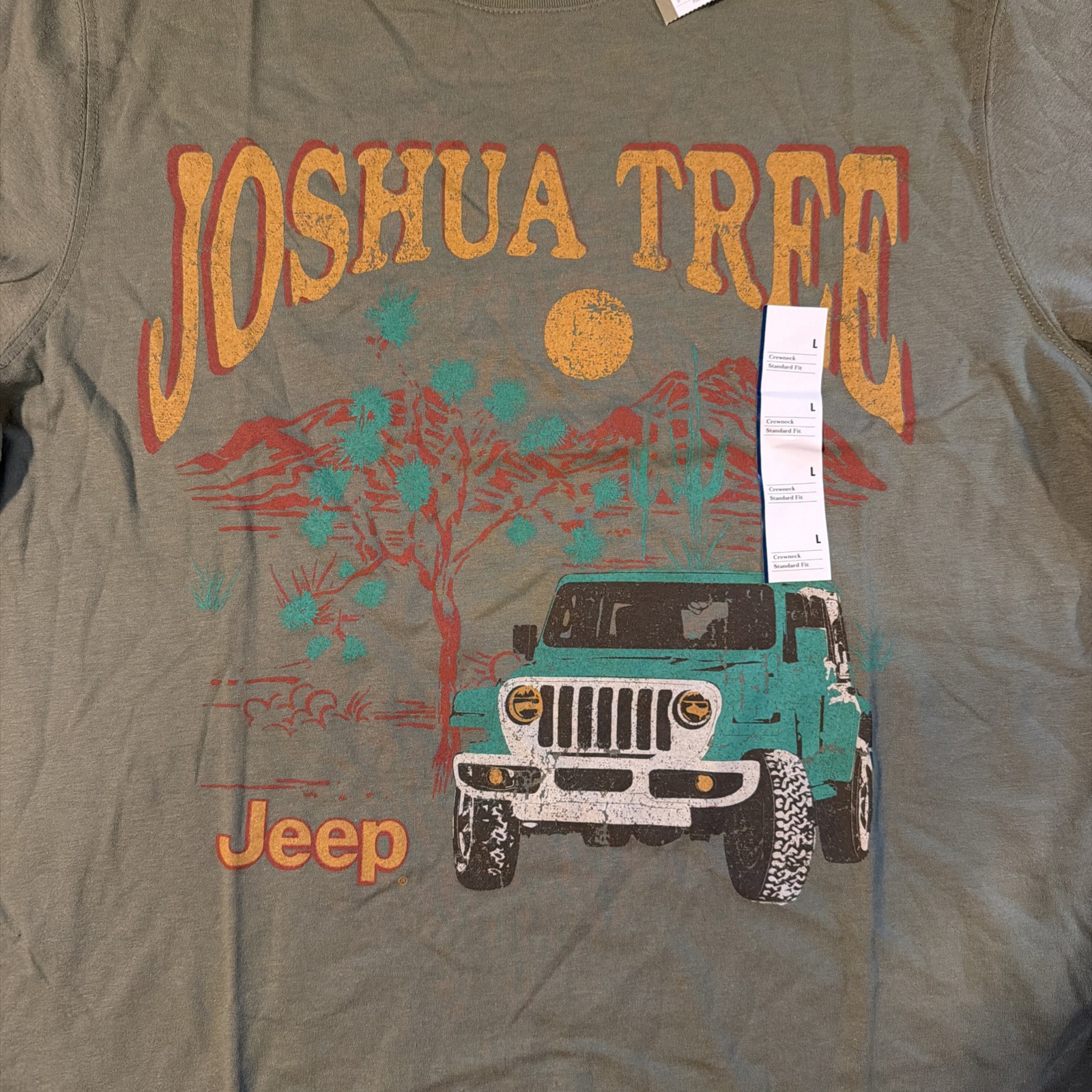 Goodfellow & Co Jeep Green T Shirt Joshua Tree Cotton Blend Size Large