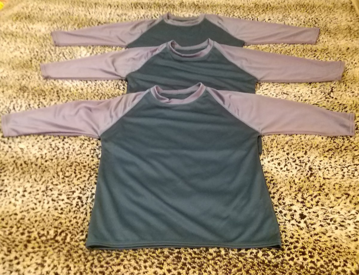 3 Packs Men&rsquo;s 3/4 Sleeve Crew Neck Raglan Jersey Baseball Tee Shirts Size XS