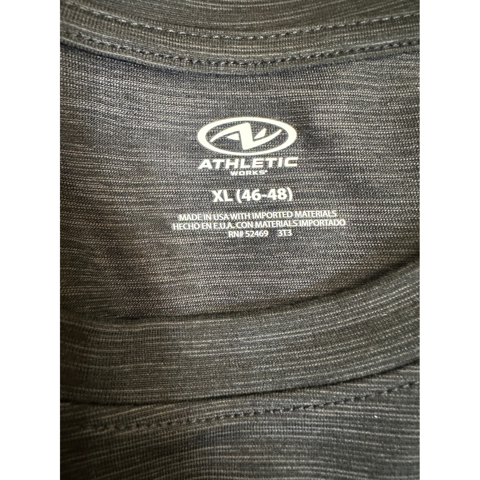 Athletic Works Mens DriWorks Poly Jersey Tee 2 Pack Rich Black Stripe XL 46-48