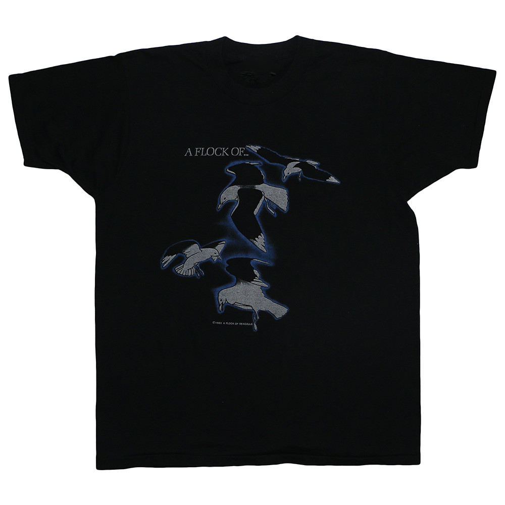 Vintage A Flock Of Seagulls Listen World Tour Cotton Black S-234XL Shirt TR667