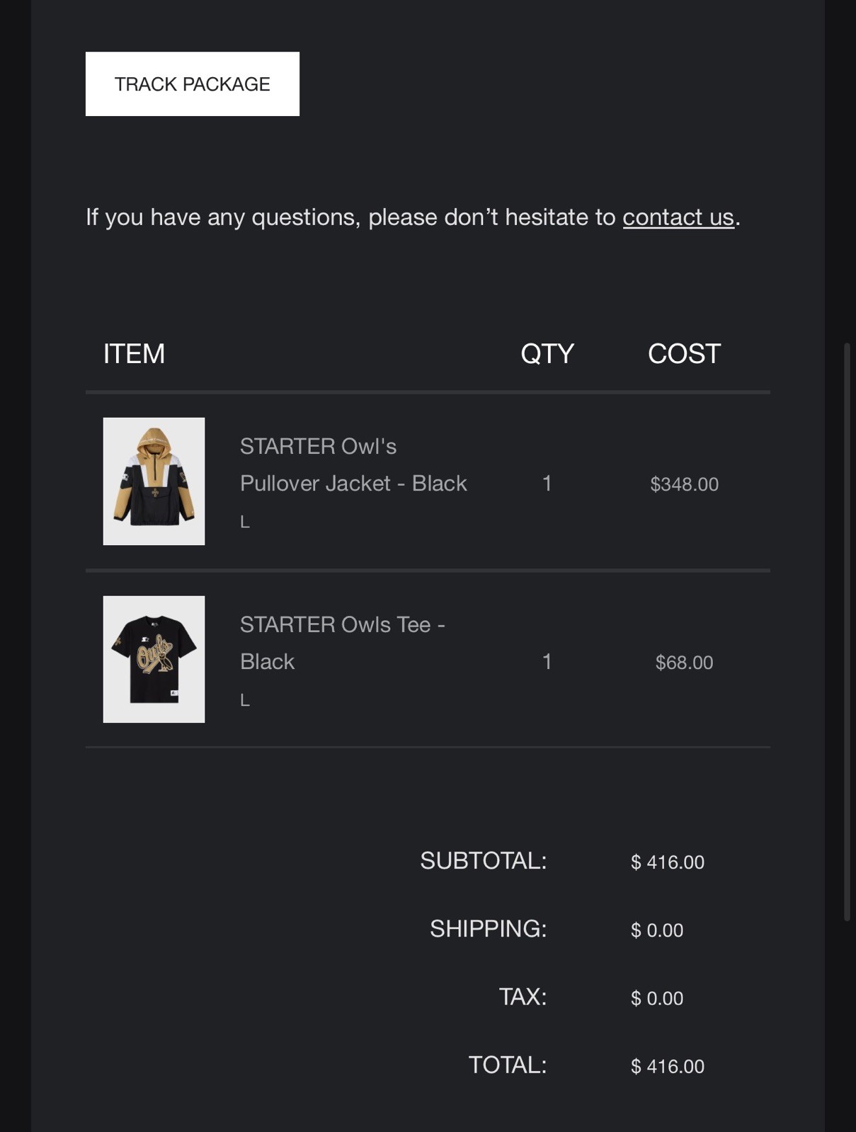 OVO Starter Owls Shirt Octobers Very Own Size Large