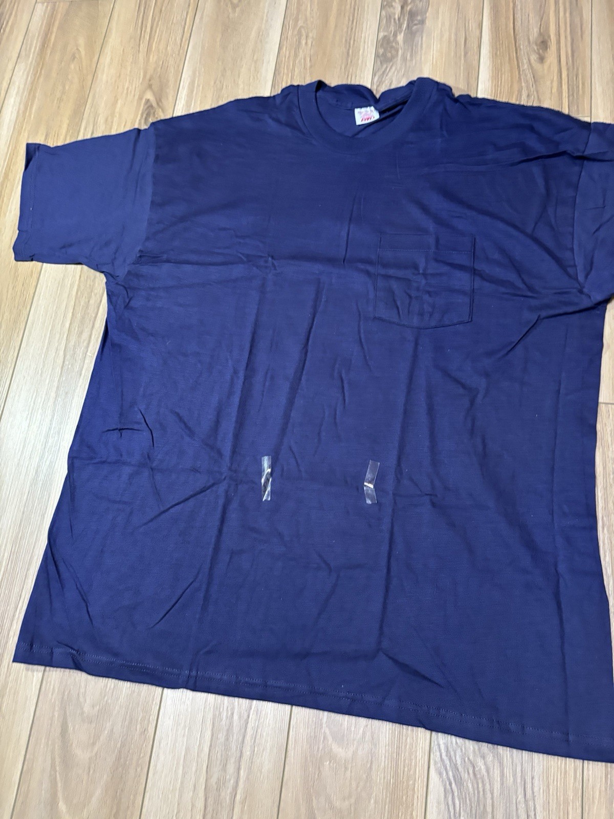 Vintage 90s BVD Dark Blue Pocket Shirt Mens 3XL Blank Cotton Short Sleeve