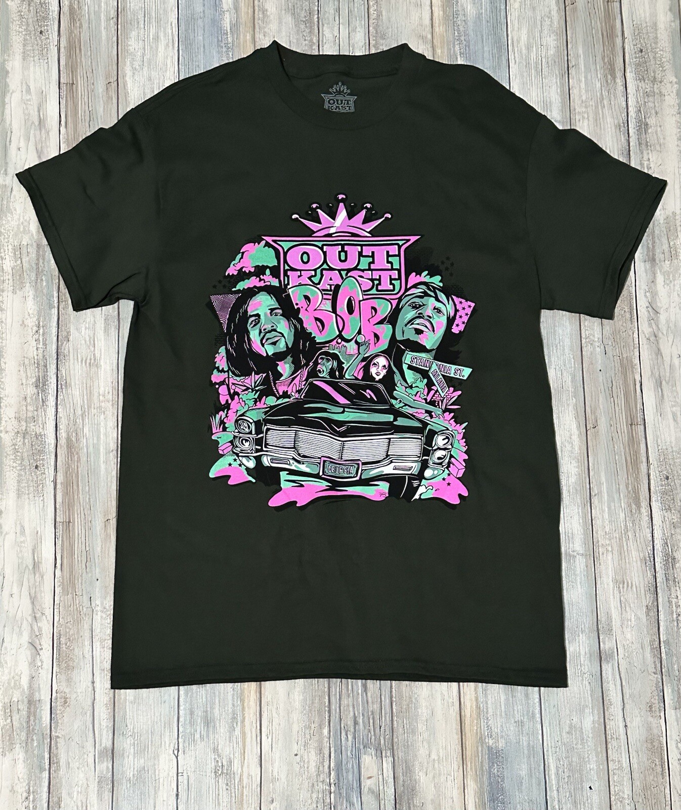Outkast B.O.B. Stakonia Green Graphic Tee T-Shirt Medium New Without Tags