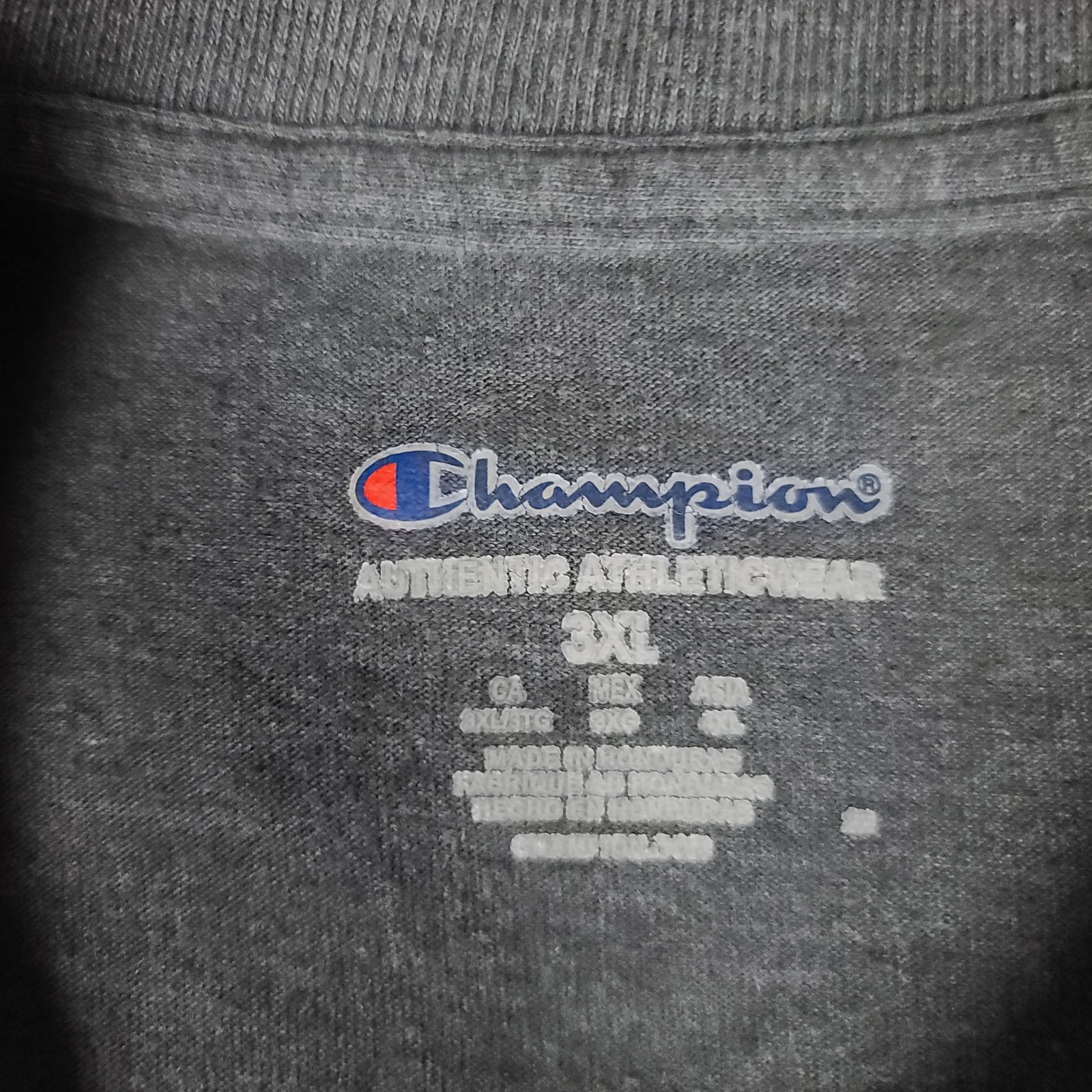 Champion Shirt Mens 3XL Gray Active Gym Running Embroidered Logo Crew Neck Tee
