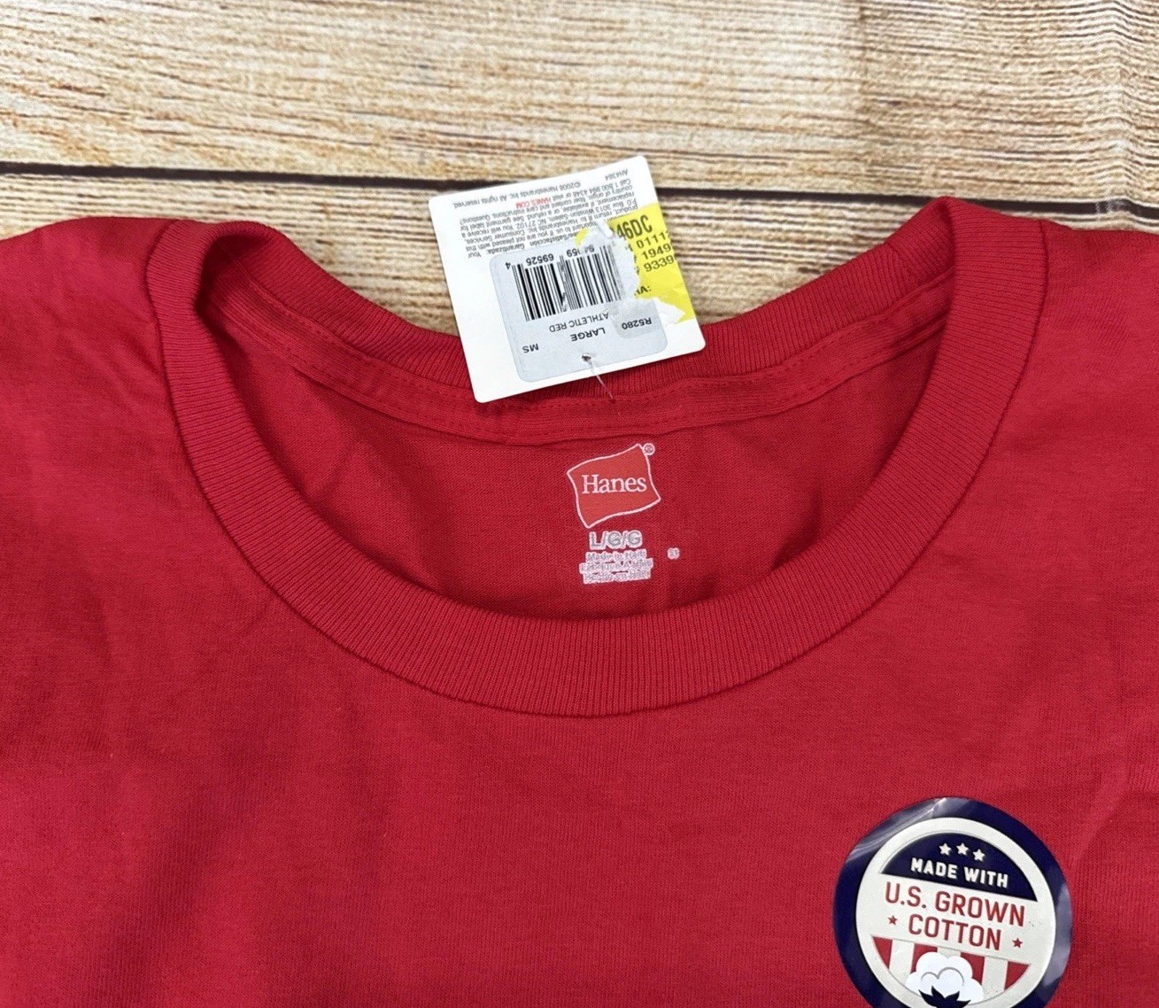 Hanes Essentials Men’s Short Sleeve T-Shirt Size Large 2pk Athletic Red