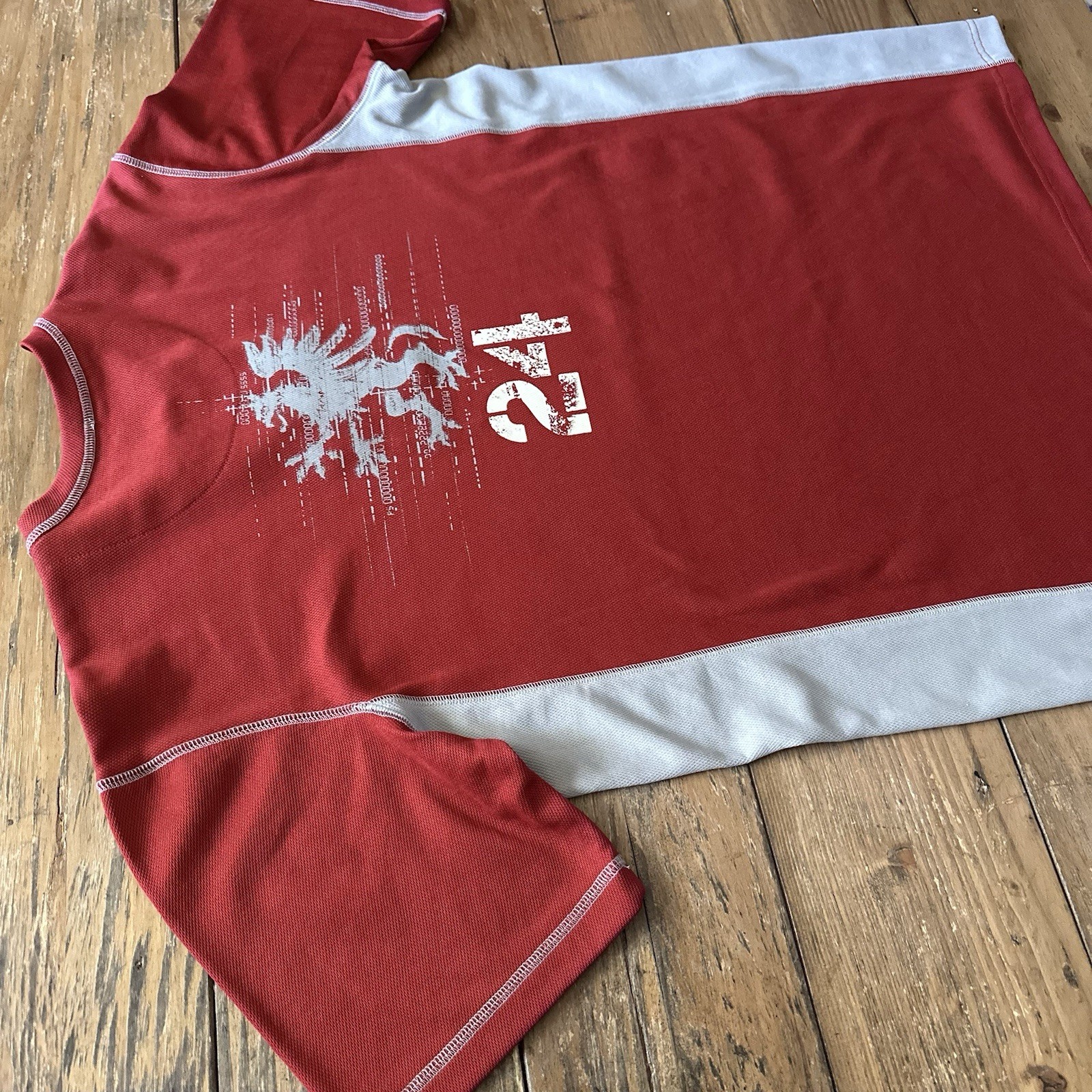 Vtg Mountain Dew Shirt 1/4 Zip Jersey Red Y2K Promo 24 Pack Medium Retro
