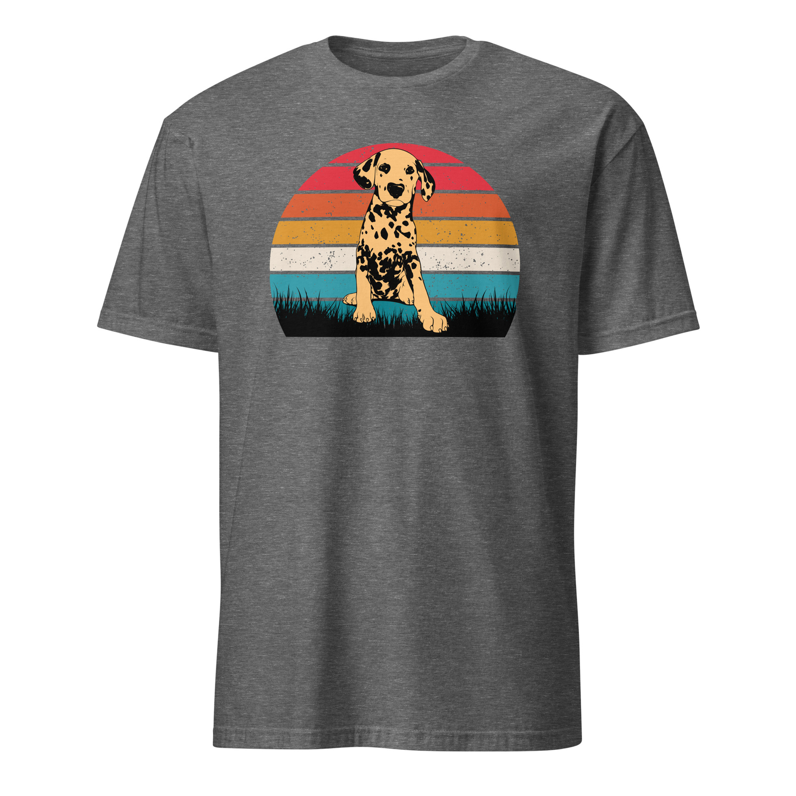 Sunset Dog Unisex T-Shirt, dalmatian puppy pet breed animal outdoors retro
