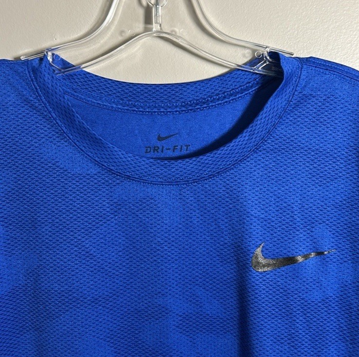 Nike Superset Dri-Fit Blue waffle knit Polyester Y2K Performance T-Shirt Size XL