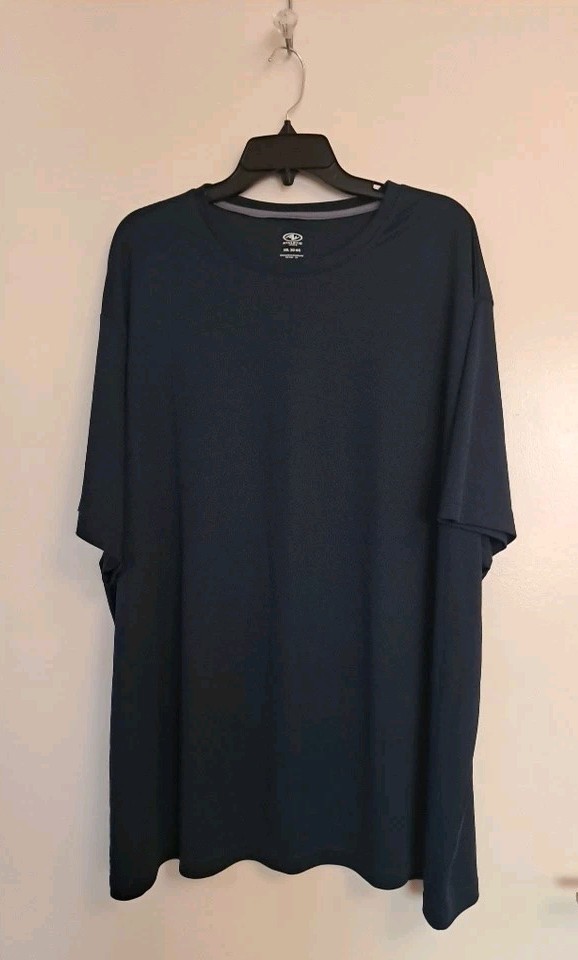New Athletic Works Men&rsquo;s T-Shirt Navy Blue 5XL Polyester DriWorks Breathable