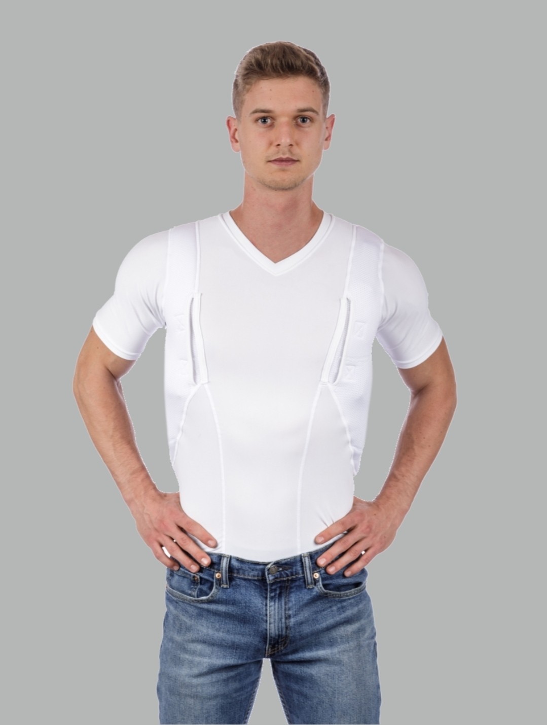 NEW! CCW Tactical Holster Shirt for Concealed Carry – Crew Neck, White Size XL