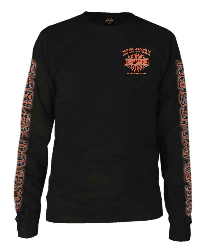 Harley-Davidson Men&rsquo;s Eagle Piston Long Sleeve Crew Shirt, Black 30299947