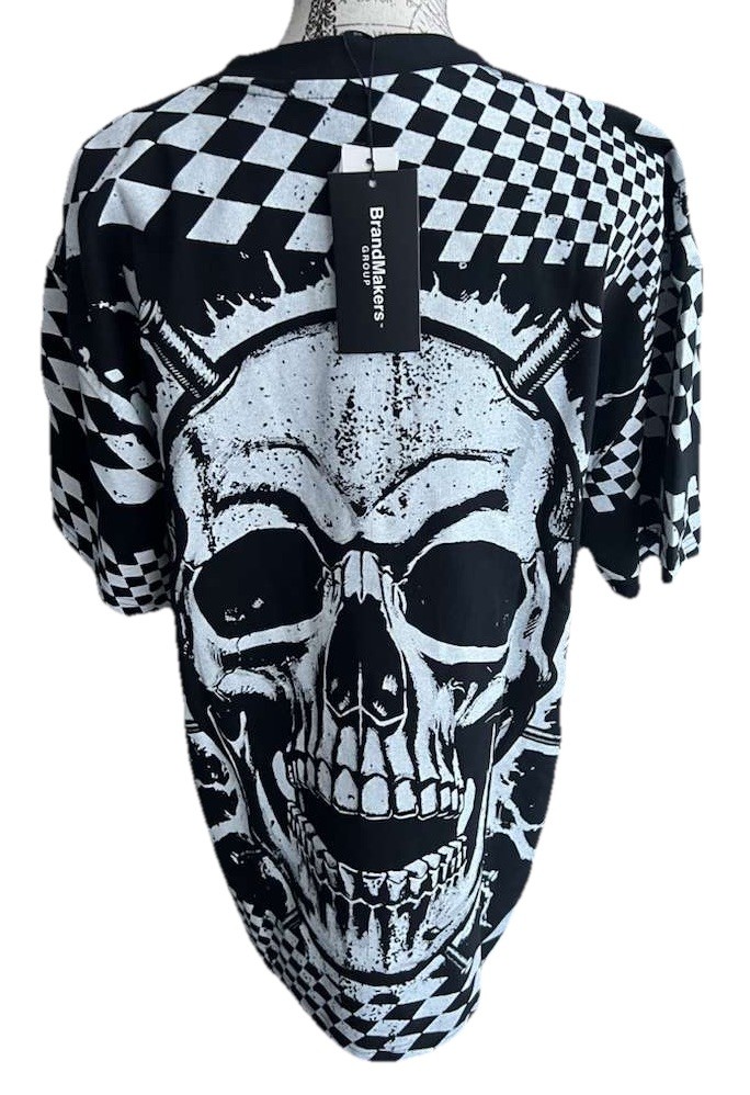 Brand Makers Group Custom Apparel Skull Racing Graphic T-Shirt Men’s Size XLarge