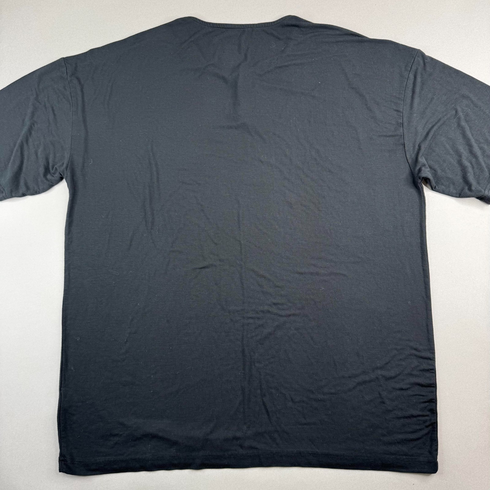 YoungLA Mens Large Dark Gray Modal Polyester Spandex Oversized Henley T-Shirt