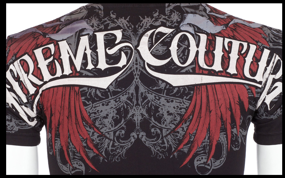 XTREME COUTURE by AFFLICTION Black REDEMPTION Short Sleeve Slim Fit T-shirt NWT