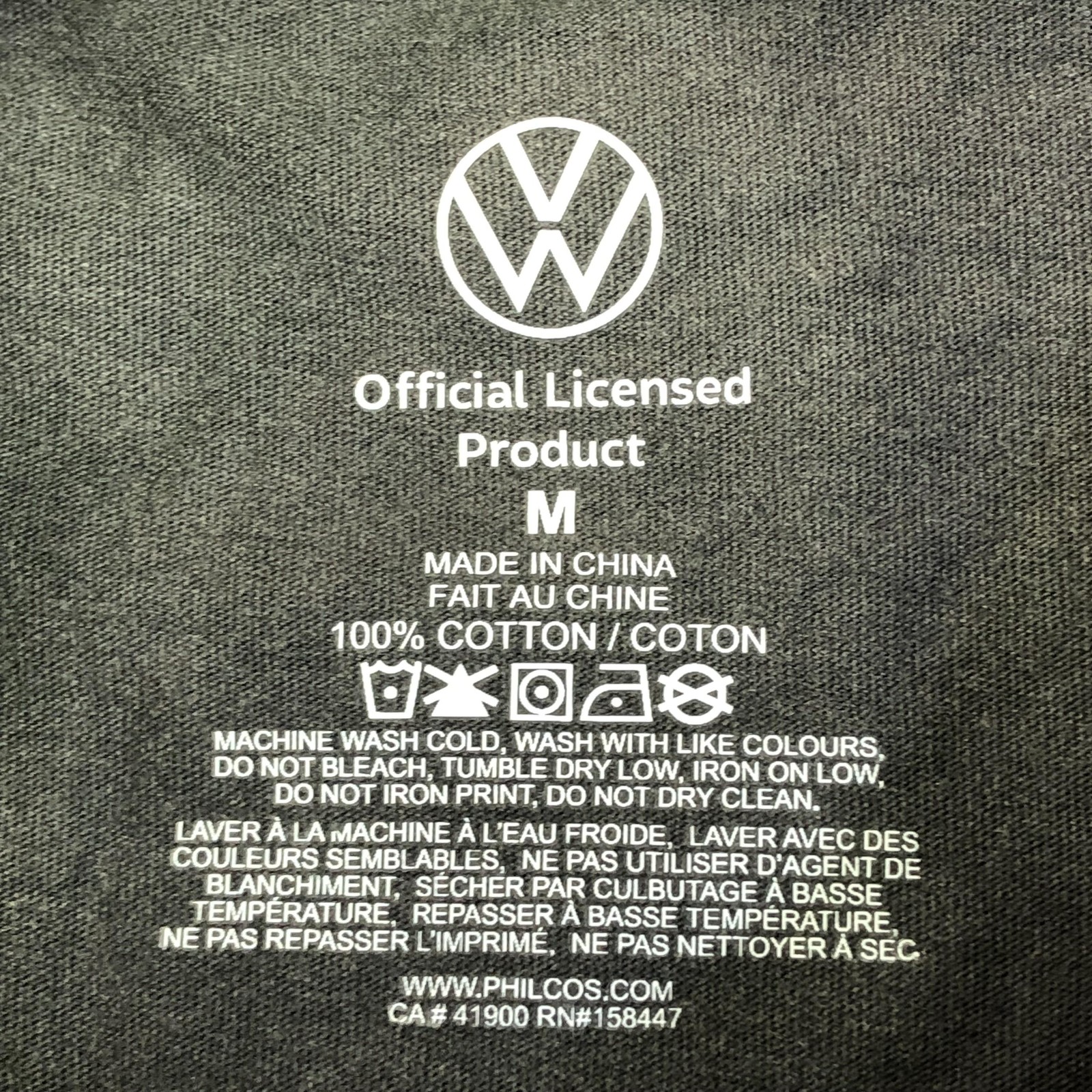 Volkswagen Shirt Mens Medium Charcoal Gray Rabbit Racing Graphic Tee Tagless VW