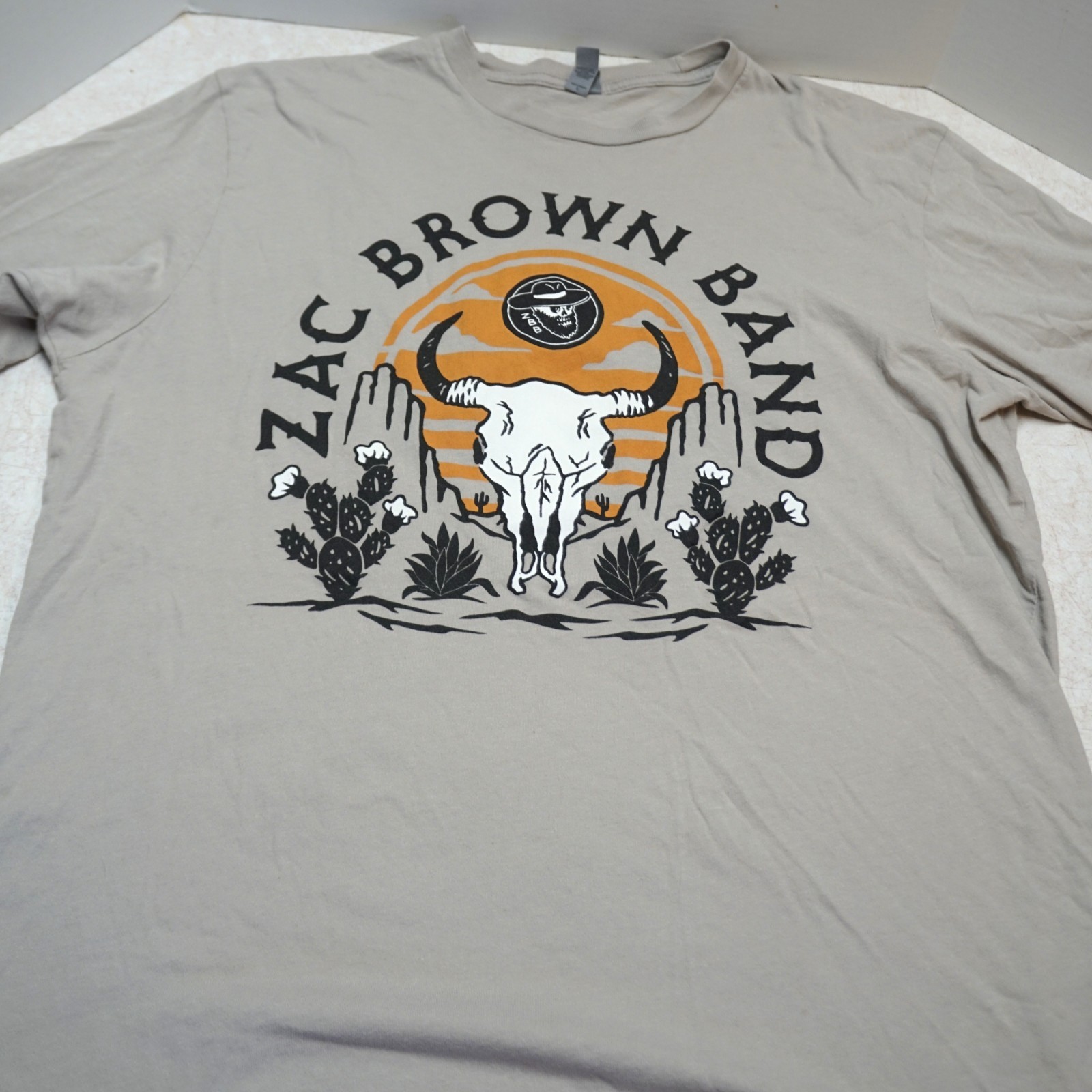 Zac Brown Band 2023 From the Fire World Tour Concert T-shirt Tan L Country Rock