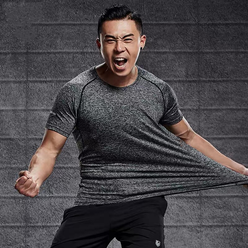 Summer Quick Drying T-shirt Men&rsquo;s High Thin Breathable Short Sleeve Fitness